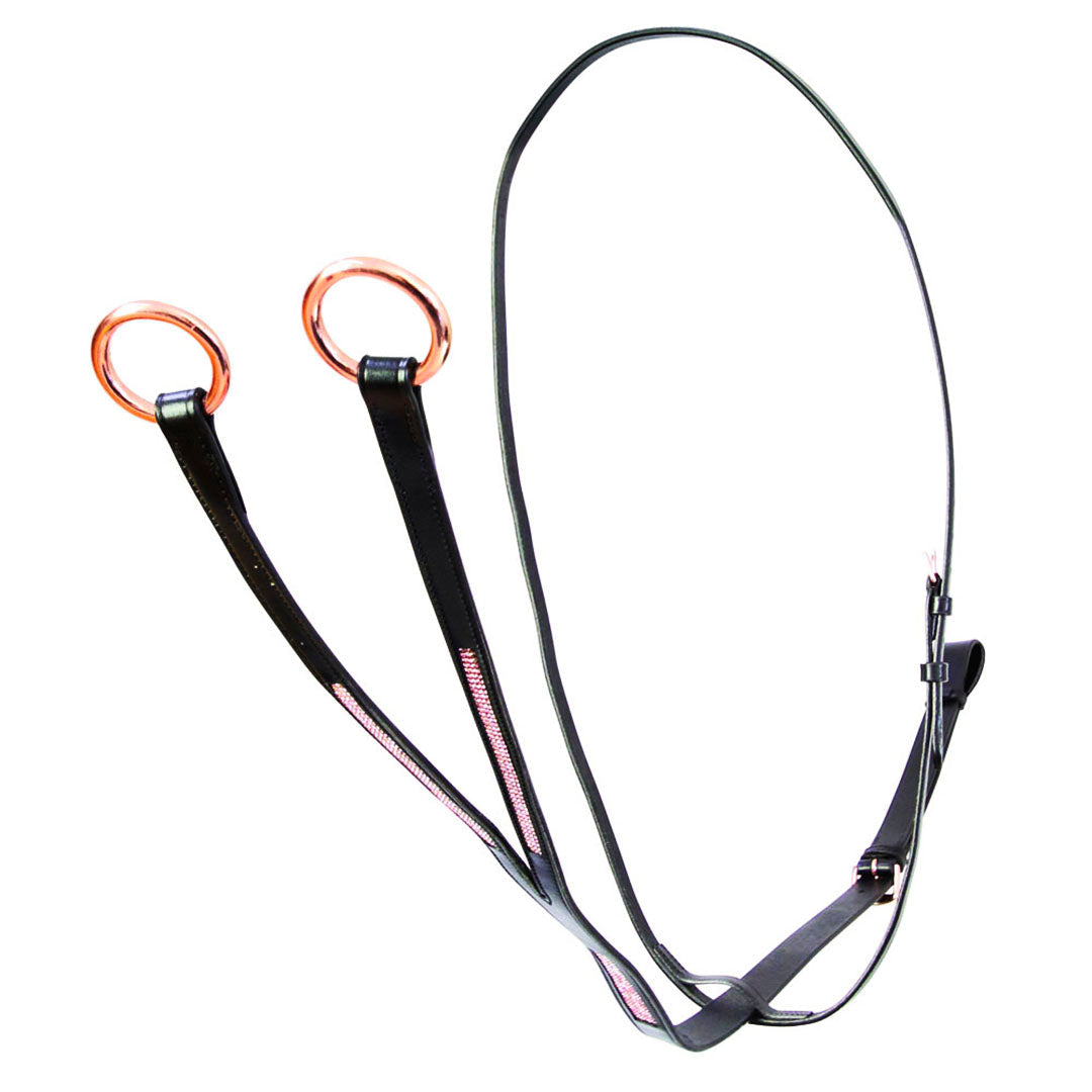 Hy Equestrian Rosciano Rose Gold Detail Leather Martingale