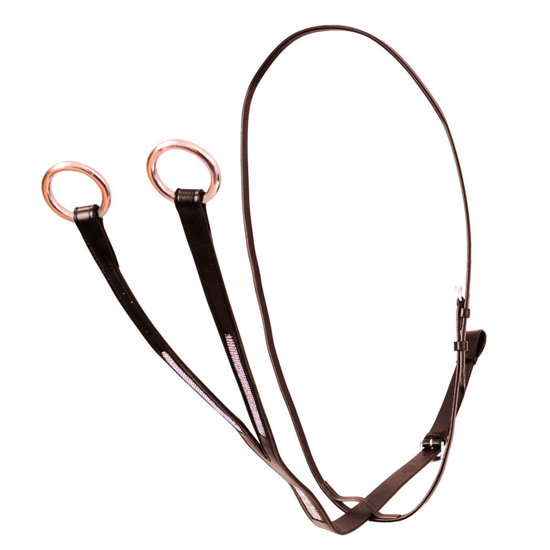 Hy Equestrian Rosciano Rose Gold Detail Leather Martingale