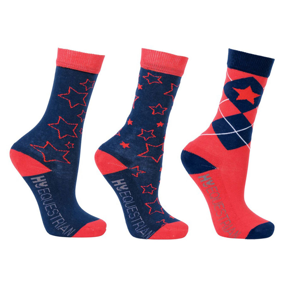 Hy Equestrian Stella Children's Socks - Pack of 3