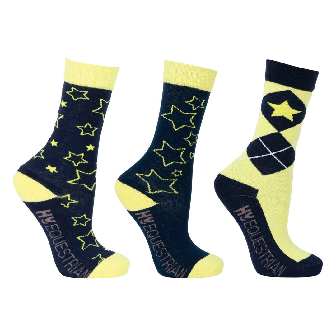 Hy Equestrian Stella Children's Socks - Pack of 3