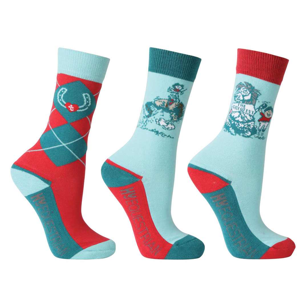 Hy Equestrian Thelwell Collection The Greatest Children's Socks - Pack of 3