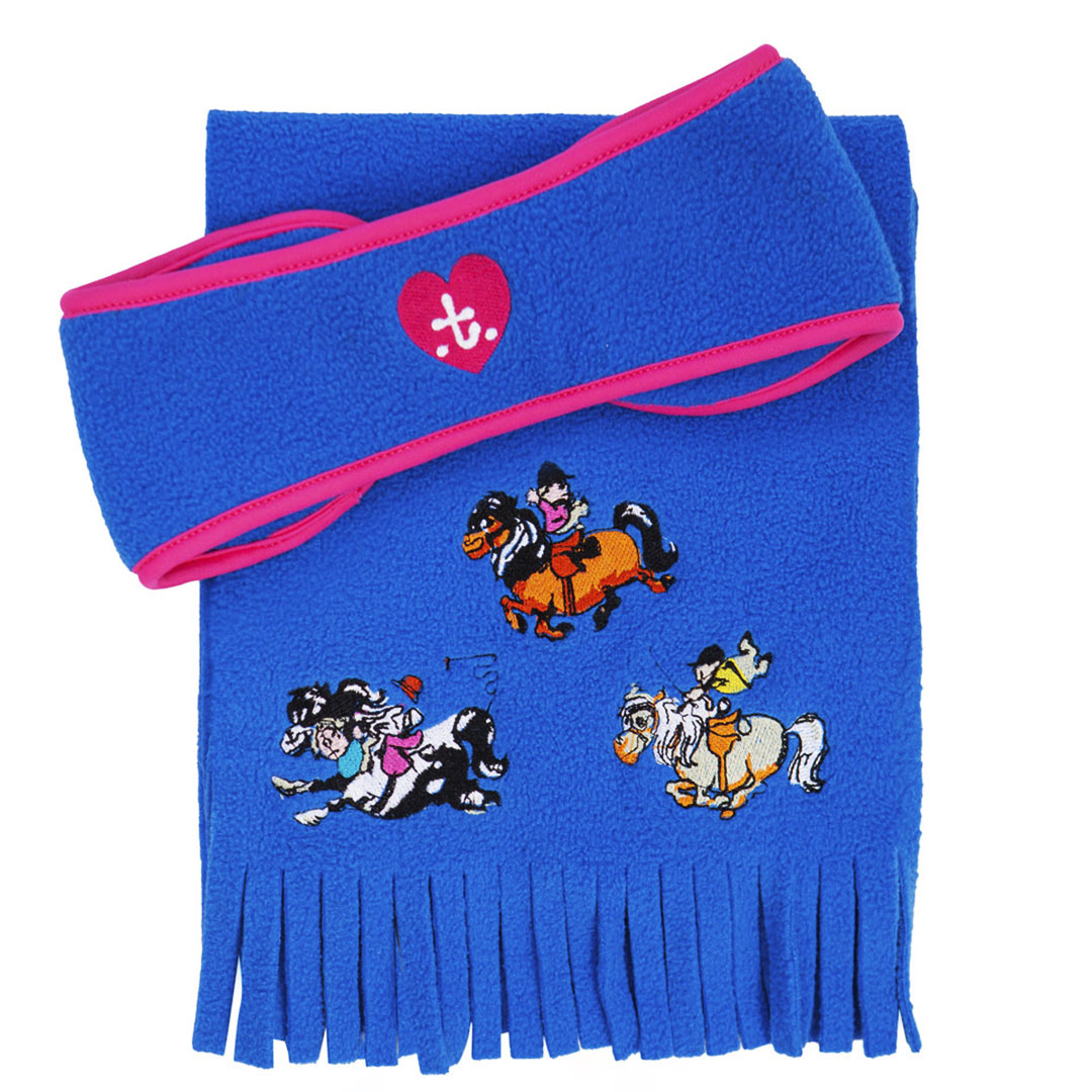 Hy Equestrian Thelwell Race Collection Fleece Headband And Scarf Set