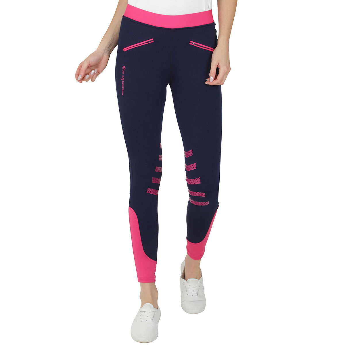 GS Equestrian Mariah Ladies Silicone Knee Contrast Riding Tights