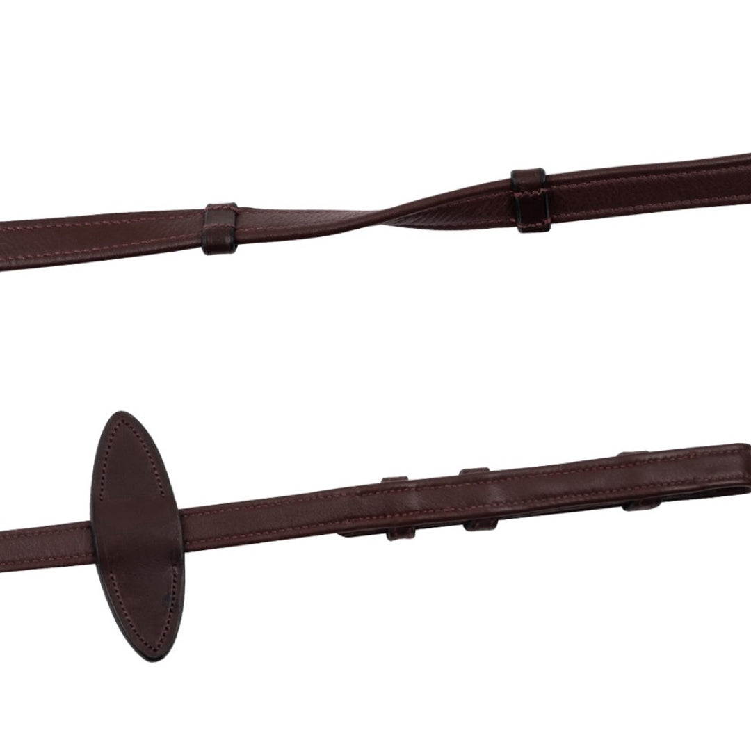 Montar Soft Leather Reins With Grips, Stoppers And French Hooks