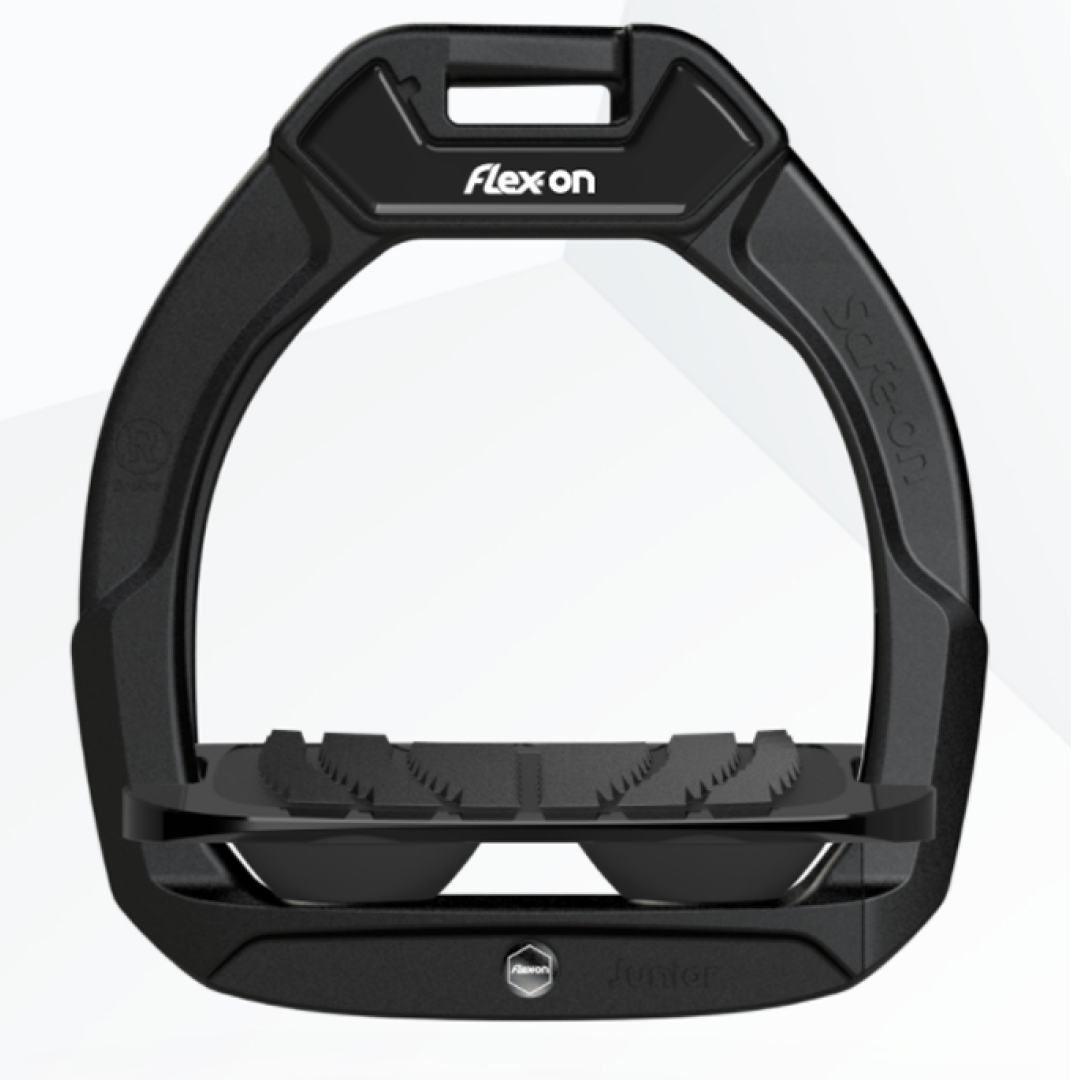 Flex-On Safe-On Junior Safety Stirrups - Black/Black/Black