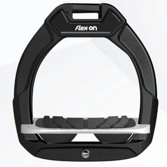 Flex-On Safe-On Junior Safety Stirrups - Black/Grey/Black