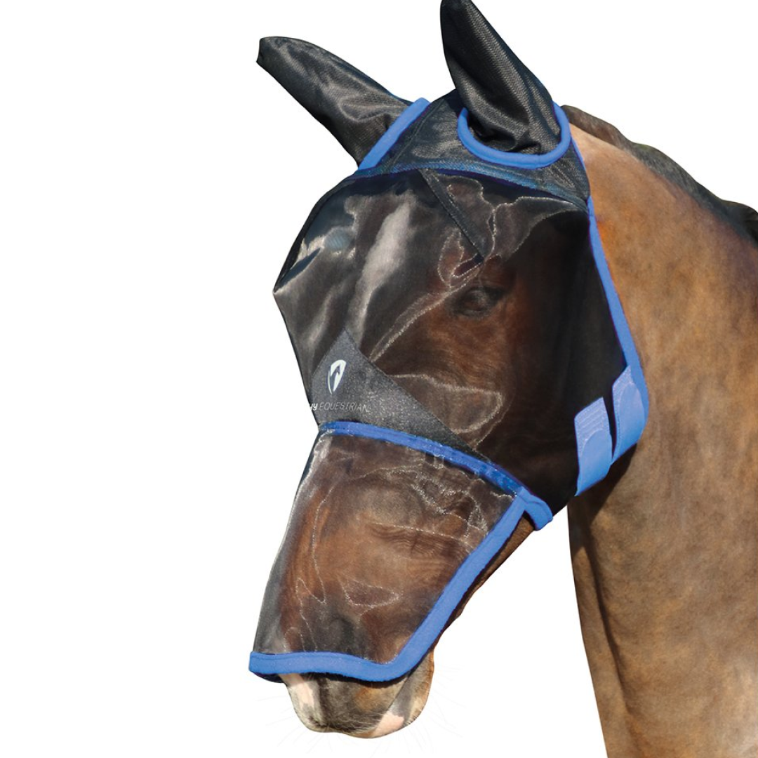 Hy Equestrian Mesh Full Mask with Ears and Nose Coverage