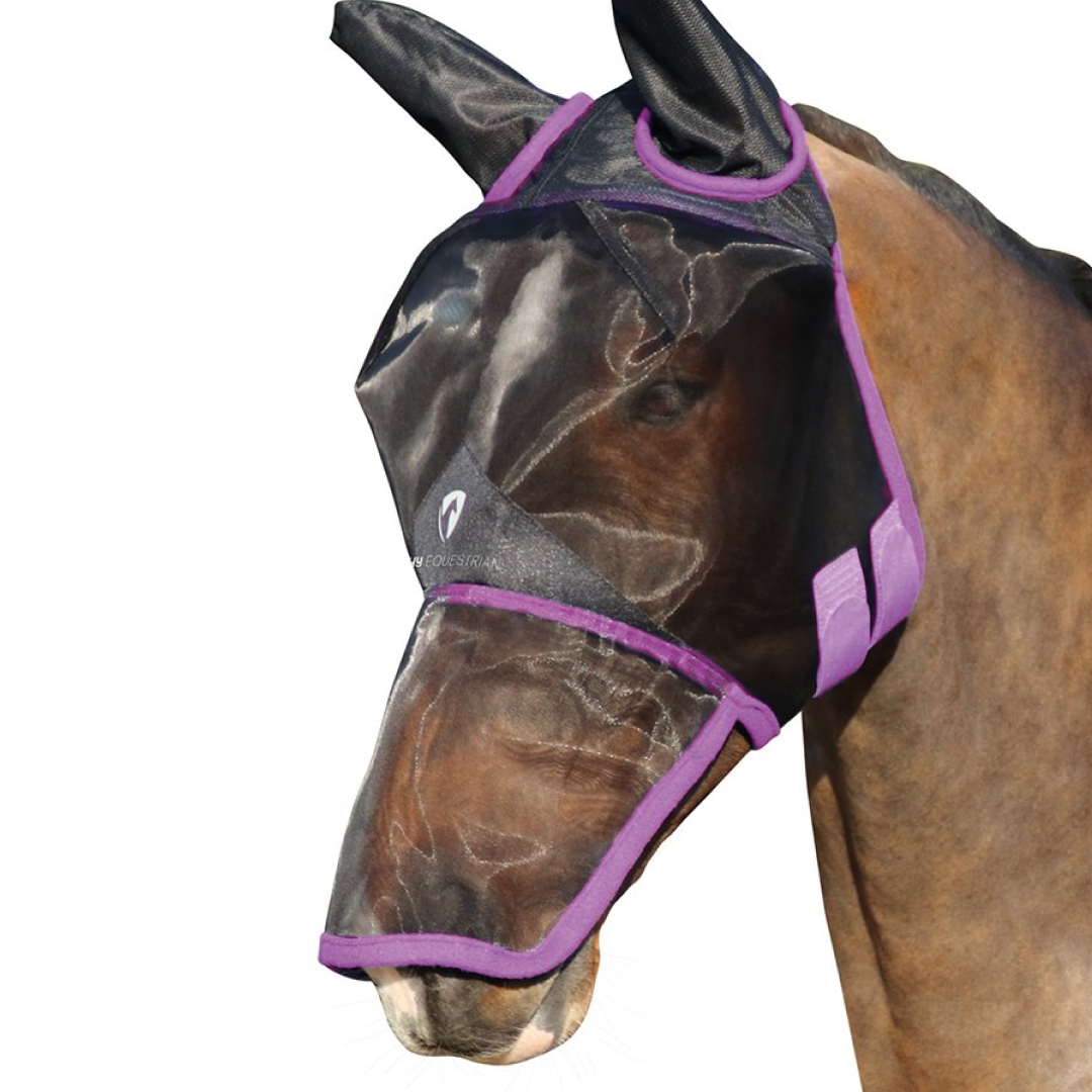 Hy Equestrian Mesh Full Mask with Ears and Nose Coverage