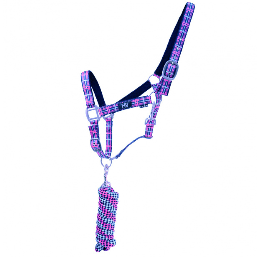 Hy Tartan Head Collar with Lead Rope