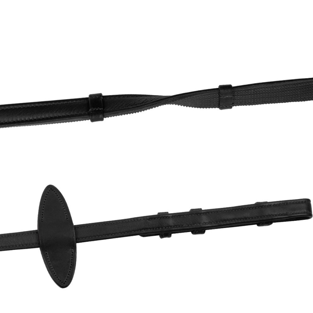 Montar Soft Leather/ Rubber Reins With French Hooks SS ECO