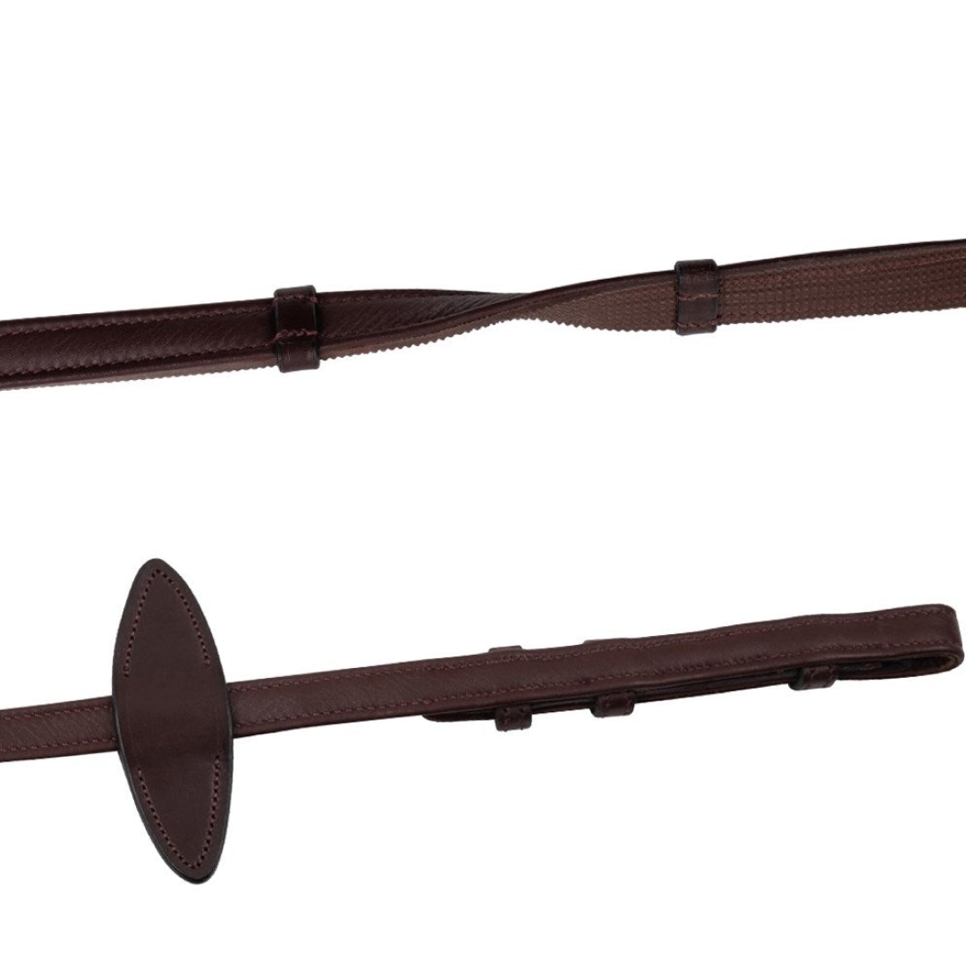 Montar Soft Leather/ Rubber Reins With French Hooks SS ECO