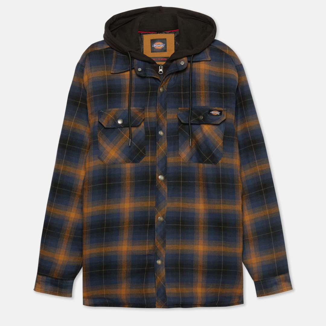 Dickies Fleece Hood Flannel Shirt Jacket