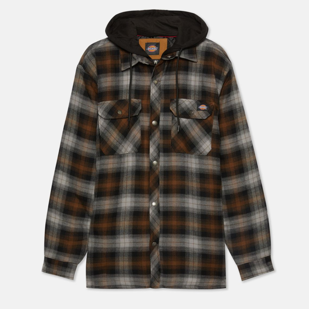 Dickies Fleece Hood Flannel Shirt Jacket
