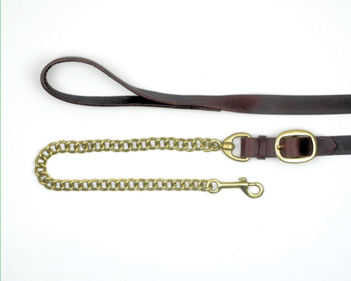 Mackey Classic Leather Lead With Chain