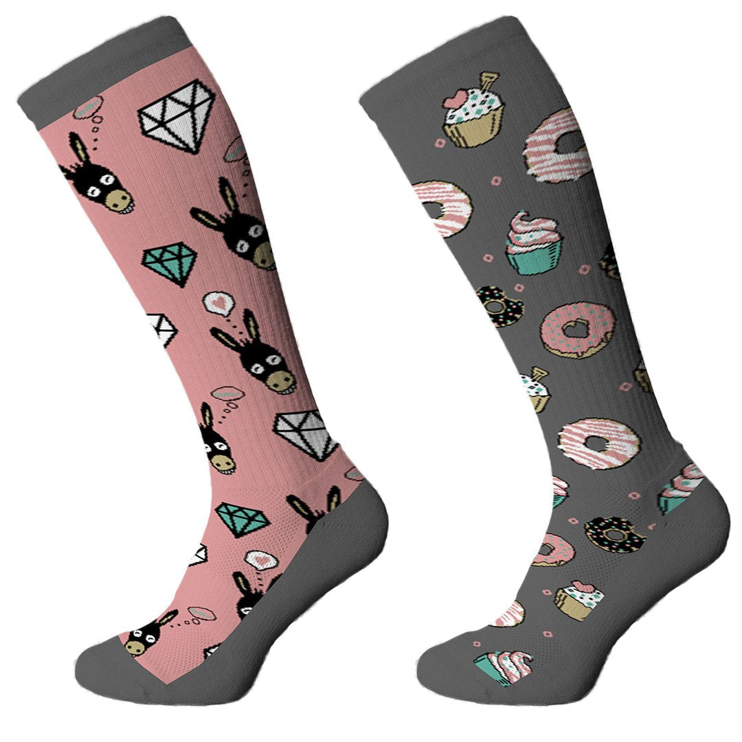 Comodo Adults Novelty Fun Socks Donkey Doughnuts