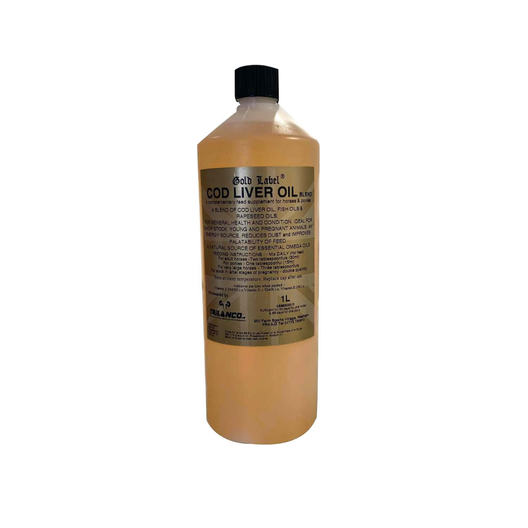 Aceite de hígado de bacalao de etiqueta de oro