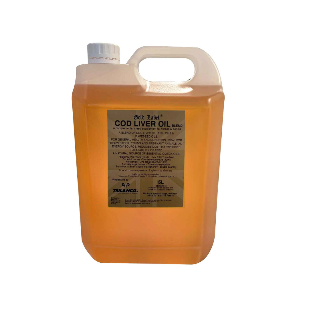 Aceite de hígado de bacalao de etiqueta de oro