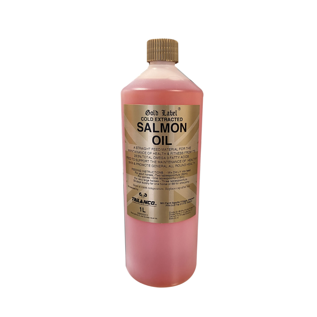 Aceite de salmón de etiqueta de oro