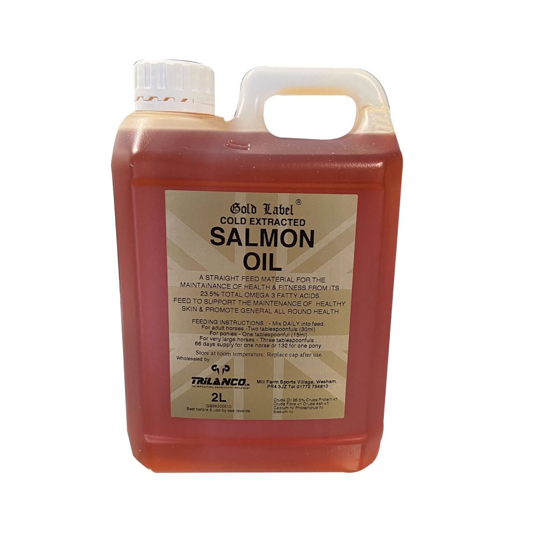 Aceite de salmón de etiqueta de oro