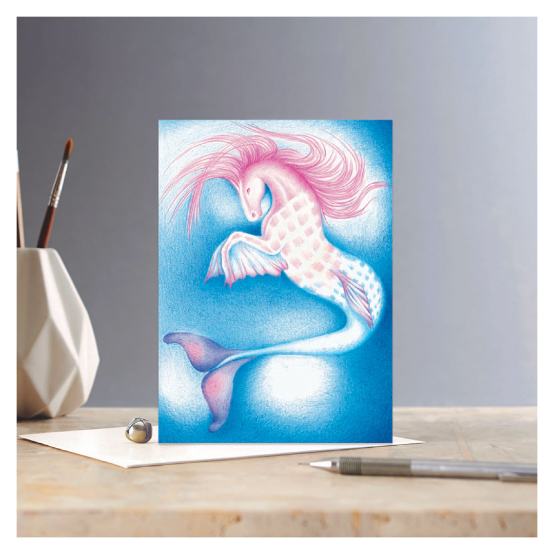Deckled Edge Colour Block Pony Card