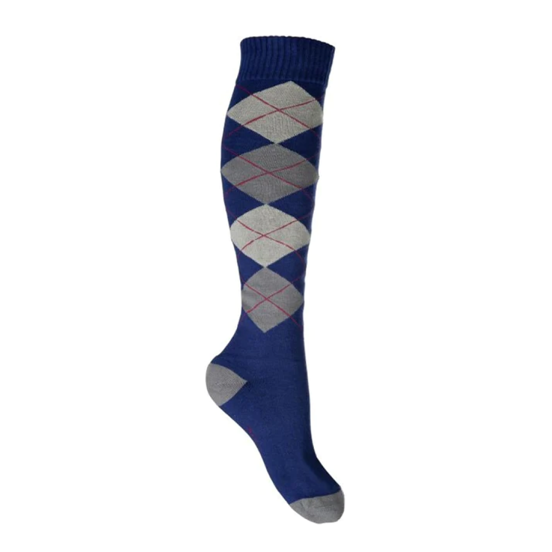 HKM Riding Socks Checked -Warming Up