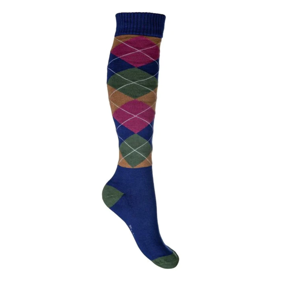HKM Riding Socks Checked -Warming Up