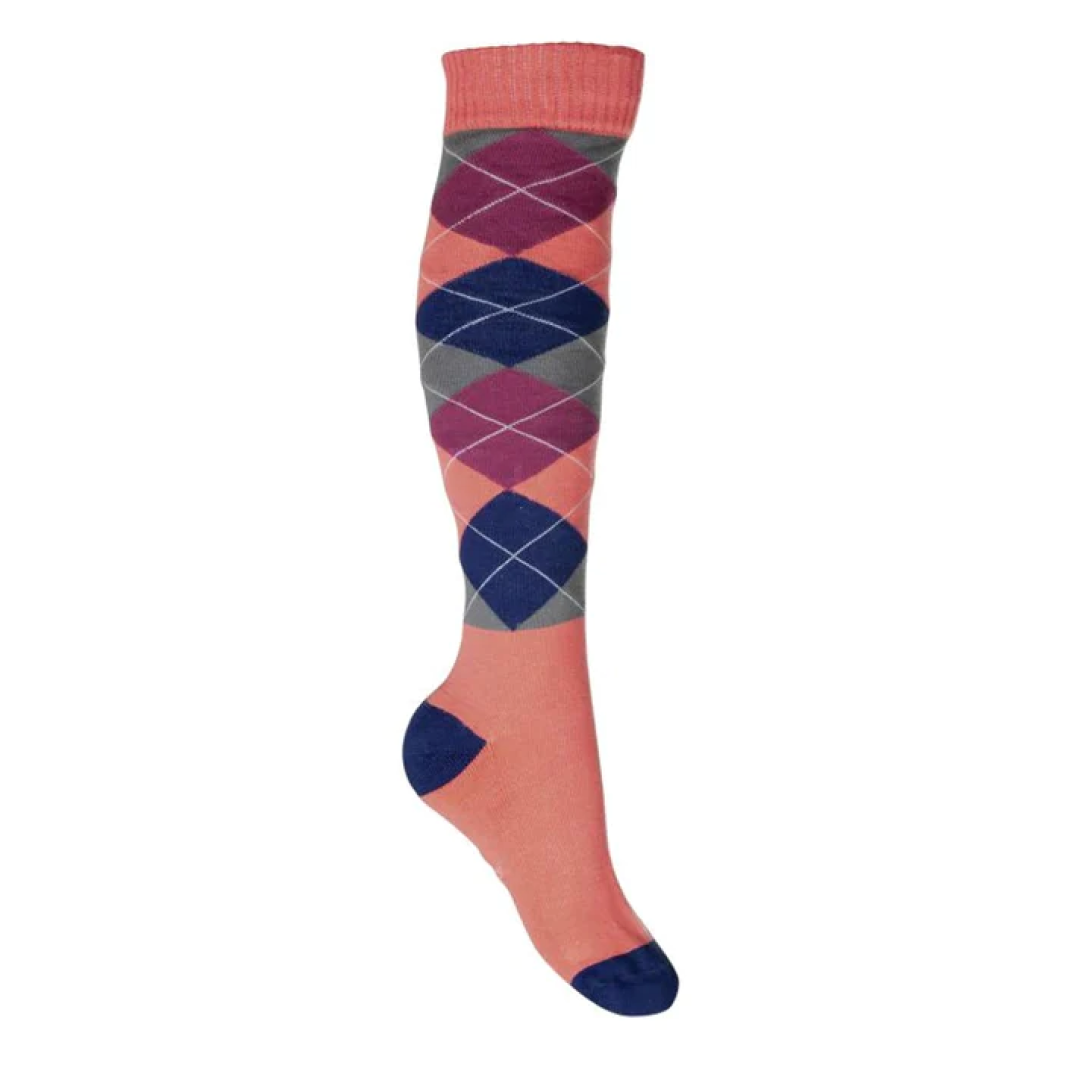 HKM Riding Socks Checked -Warming Up