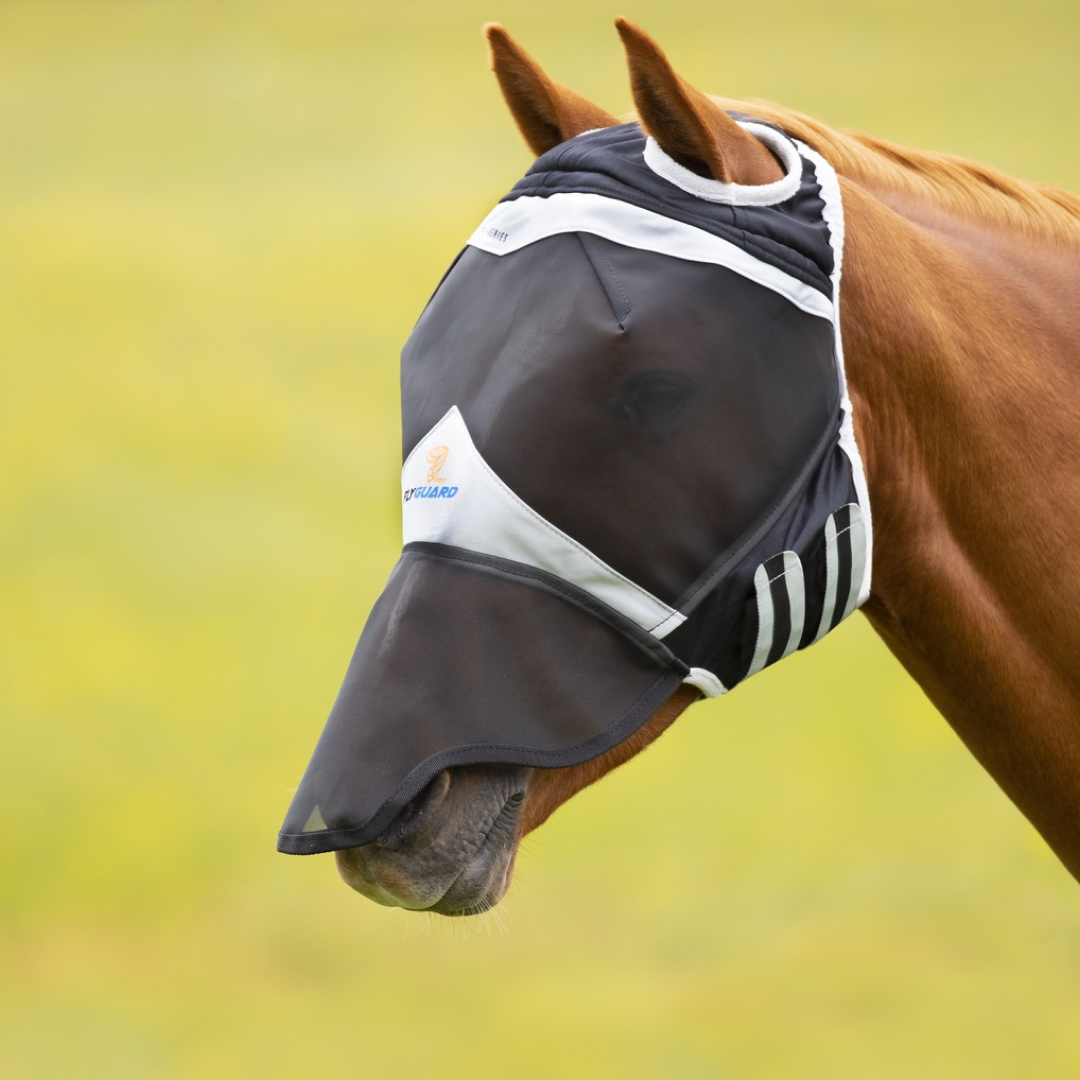 Shires FlyGuard Pro Fine Mesh Fly Mask With Ear Hole & Nose