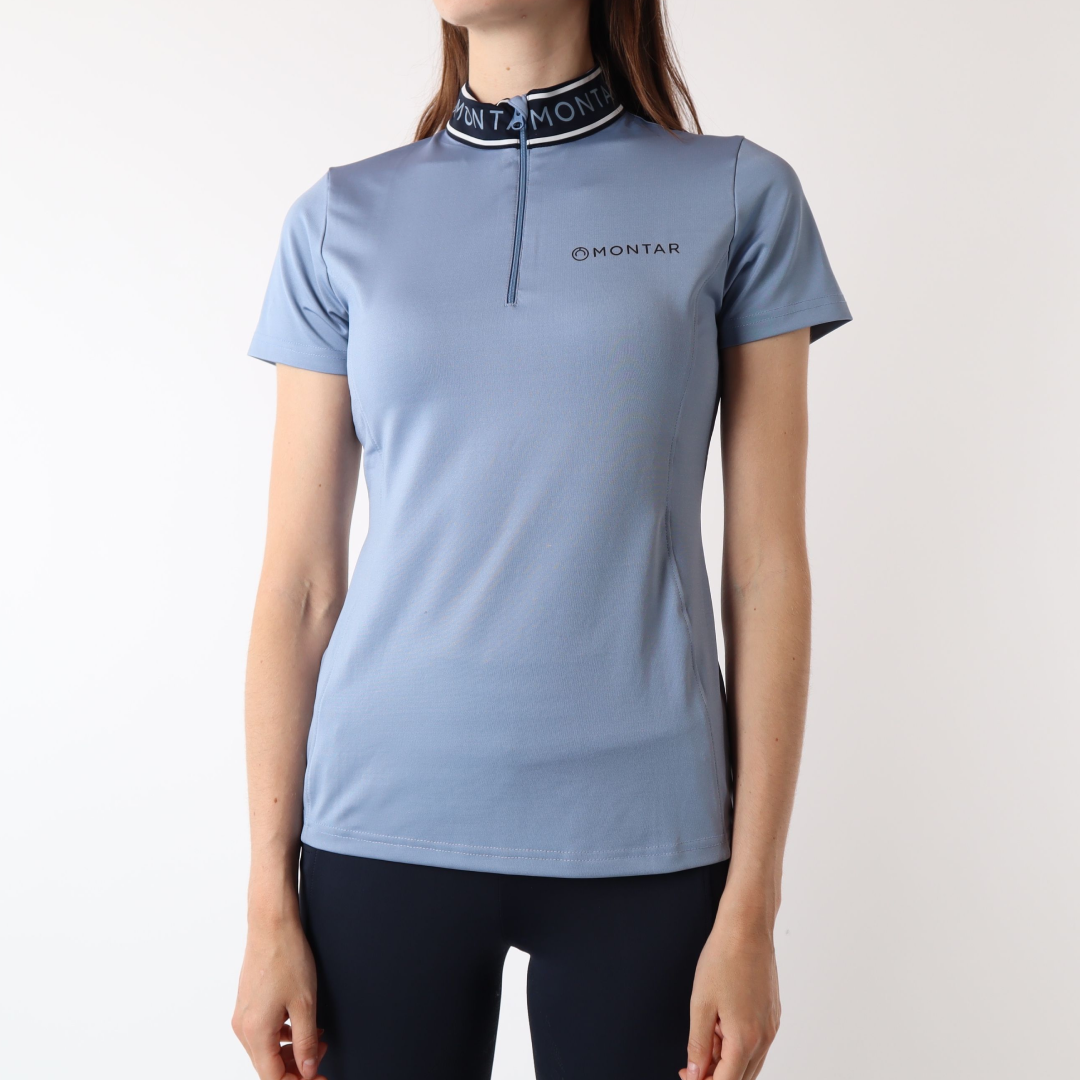 Montar Lyra Ladies Viv Wide Logo Tape Collar Polo
