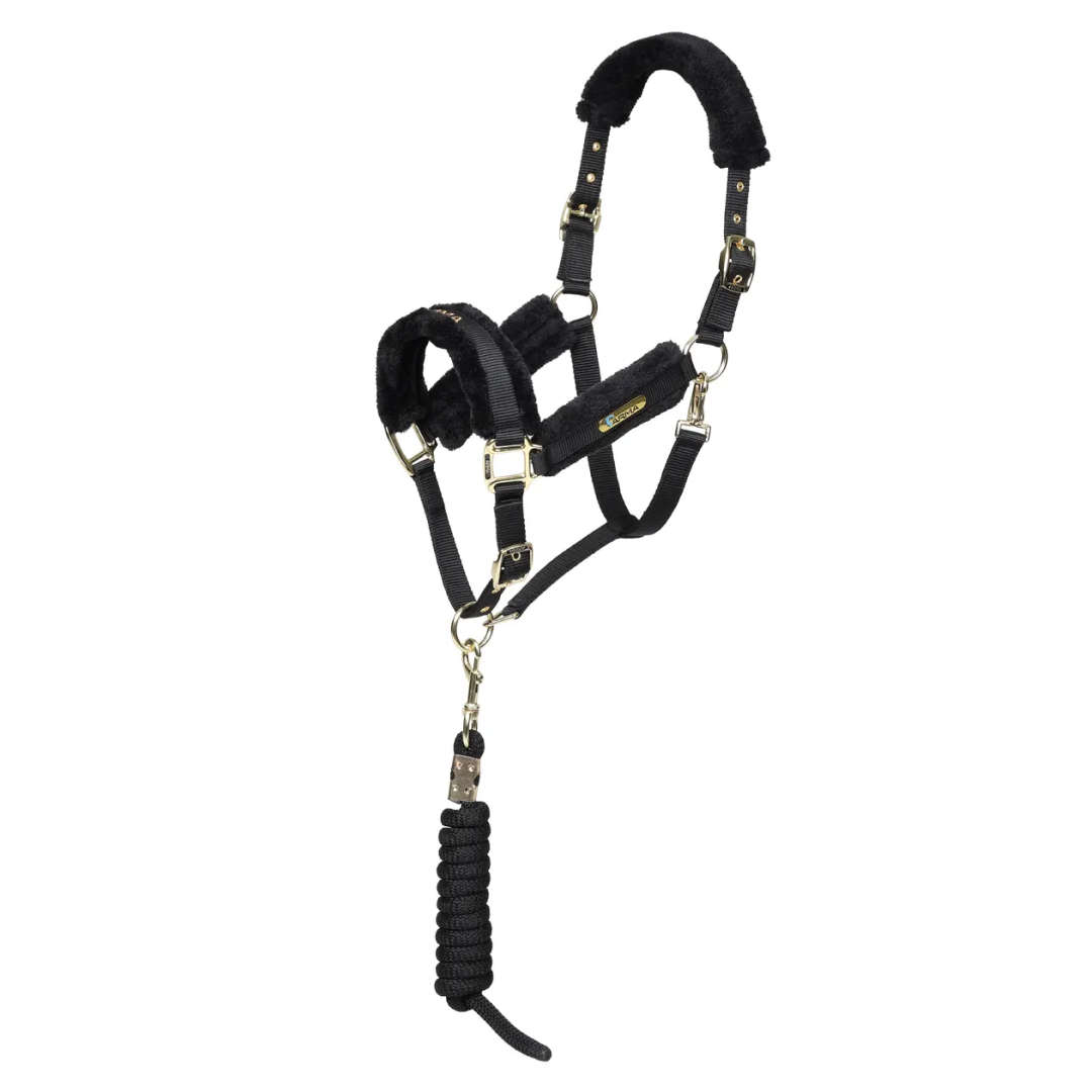 Shires ARMA Faux Fur Logo Headcollar & Lead Rope