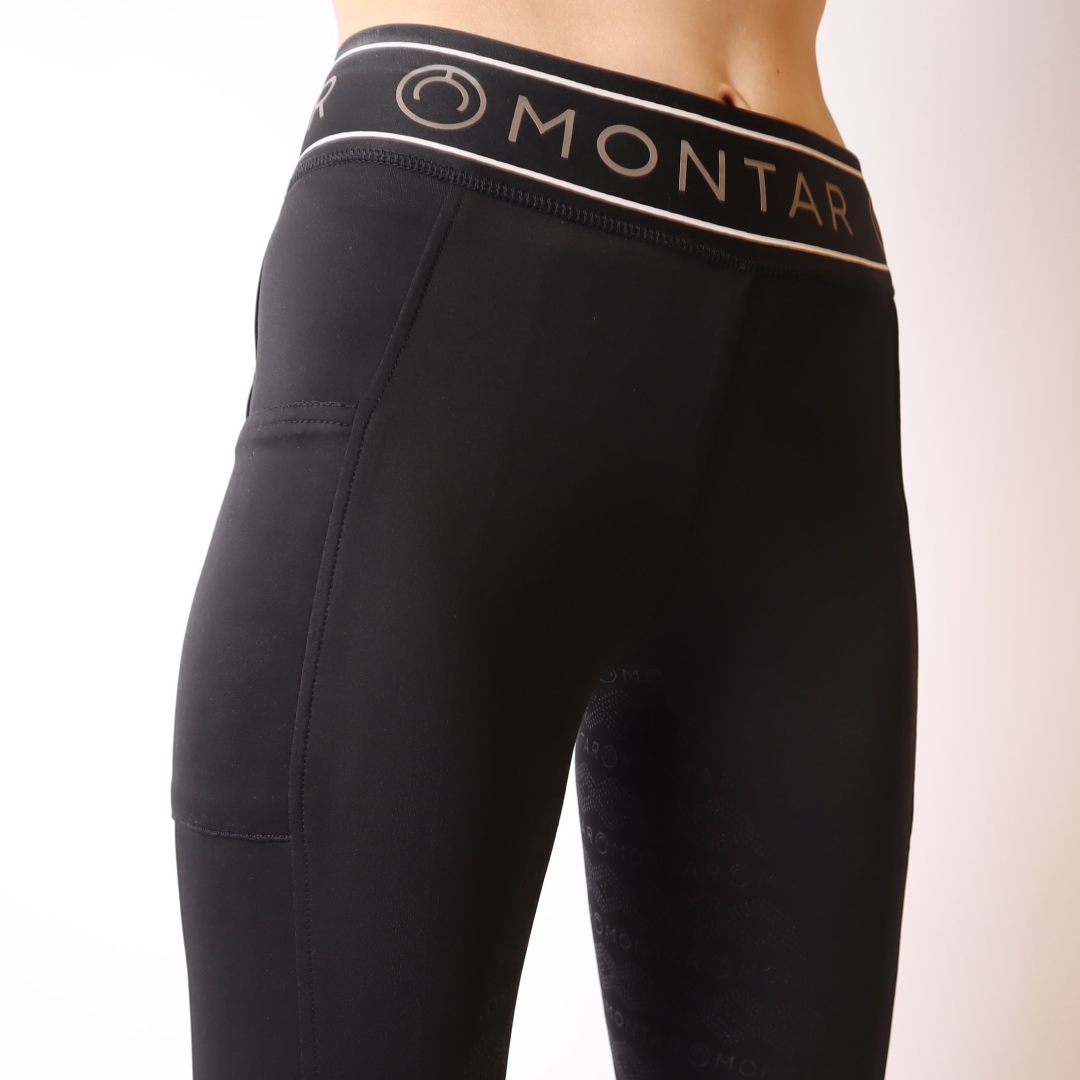 Montar Malani Ladies Viv Logo Tape Details Full Grip Riding Tights
