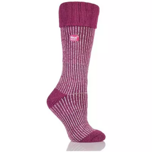 Heat Holders Ladies Begonia Pin Stripe Boot Sock