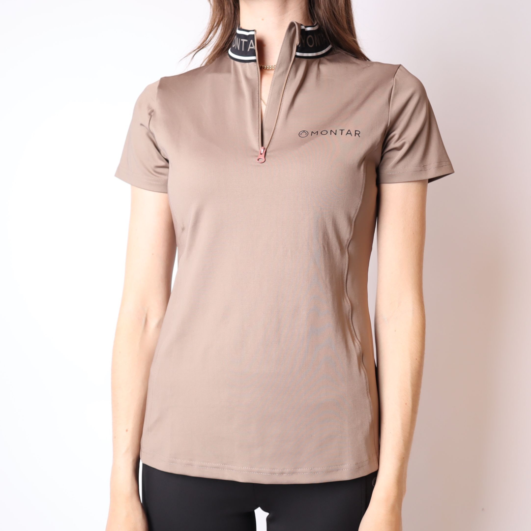 Montar Lyra Ladies Viv Wide Logo Tape Collar Polo
