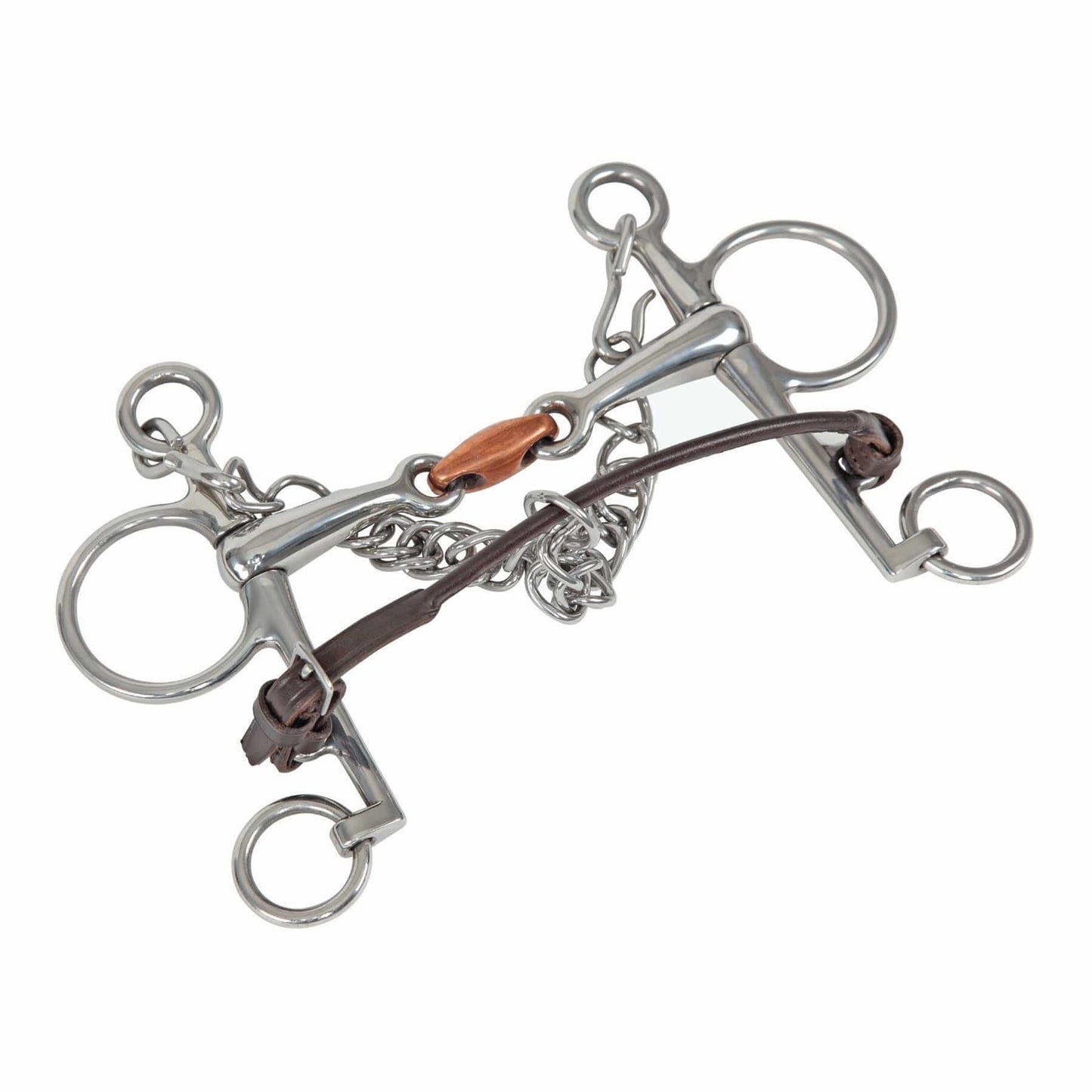 SHIRES BLENHEIM CORRETA DE LIP de cuero enrollado
