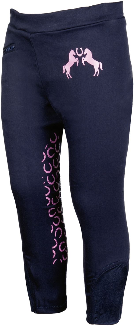HKM Pink Pony Silicone Knee Patch Riding Breeches