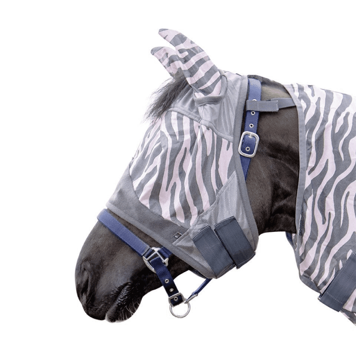 HKM Zebra Rose Anti-Fly Mask