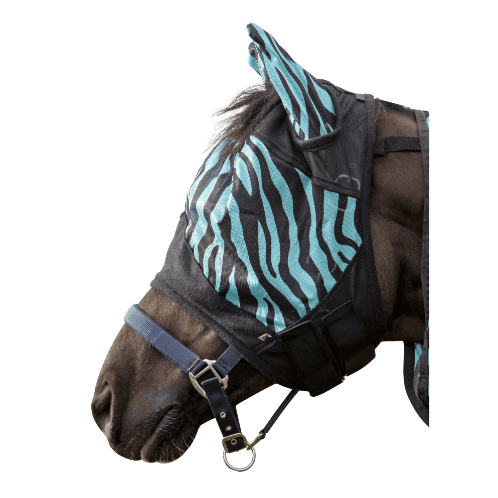 HKM Zebra Aqua Anti-Fly Mask