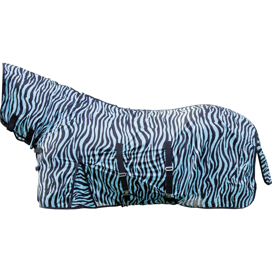 HKM Zebra Aqua Fly Rug With Neck