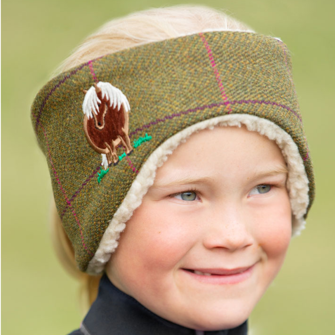 British Country Collection Fat Pony Childrens Tweed Headband