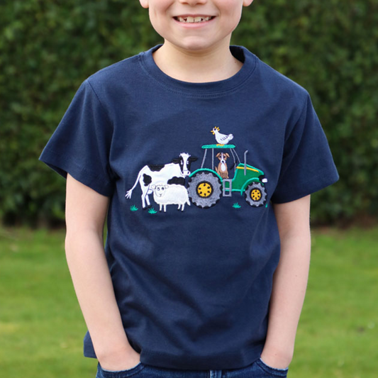 British Country Collection Farmyard Childrens T-Shirt
