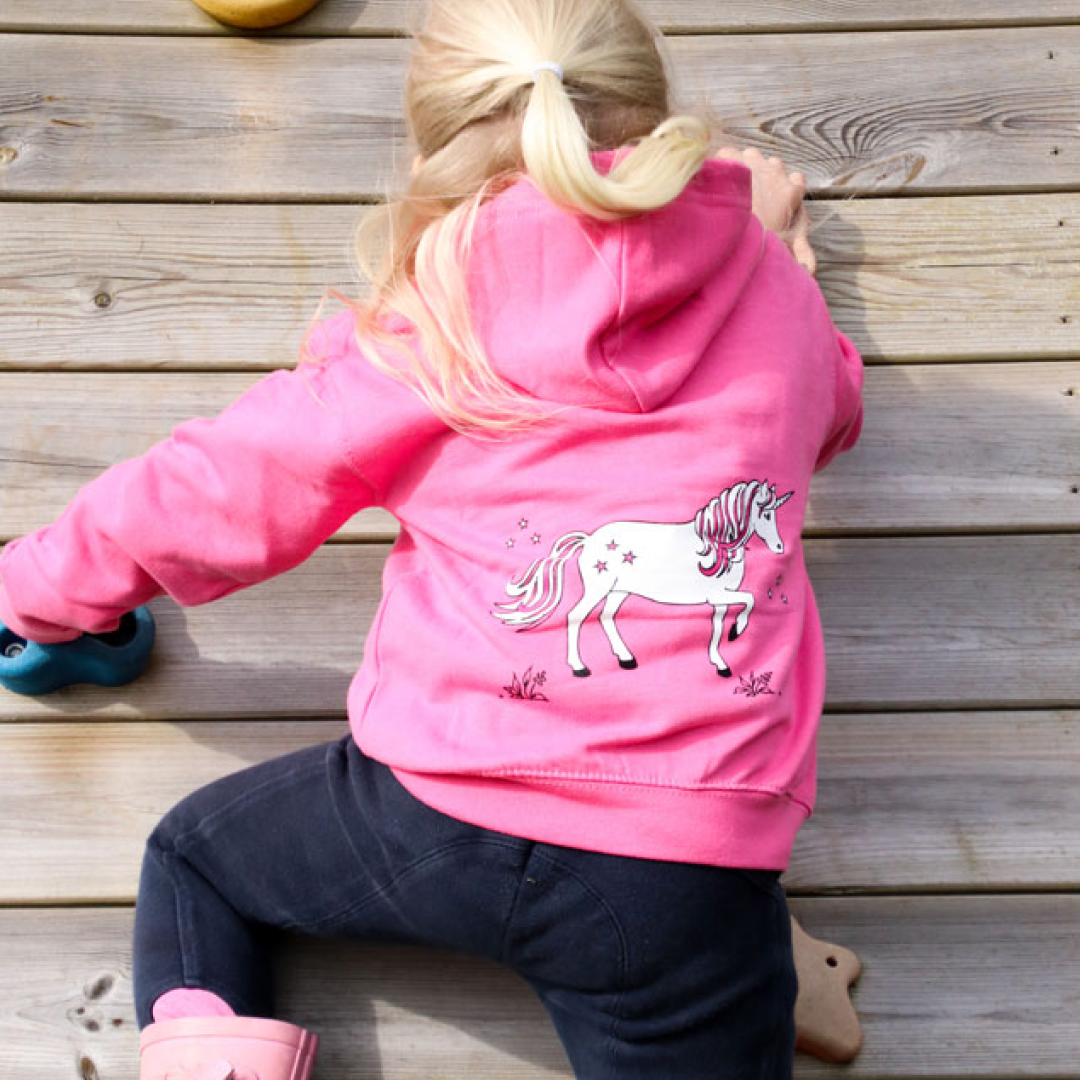 British Country Collection Dancing Unicorn Childs Hoodie