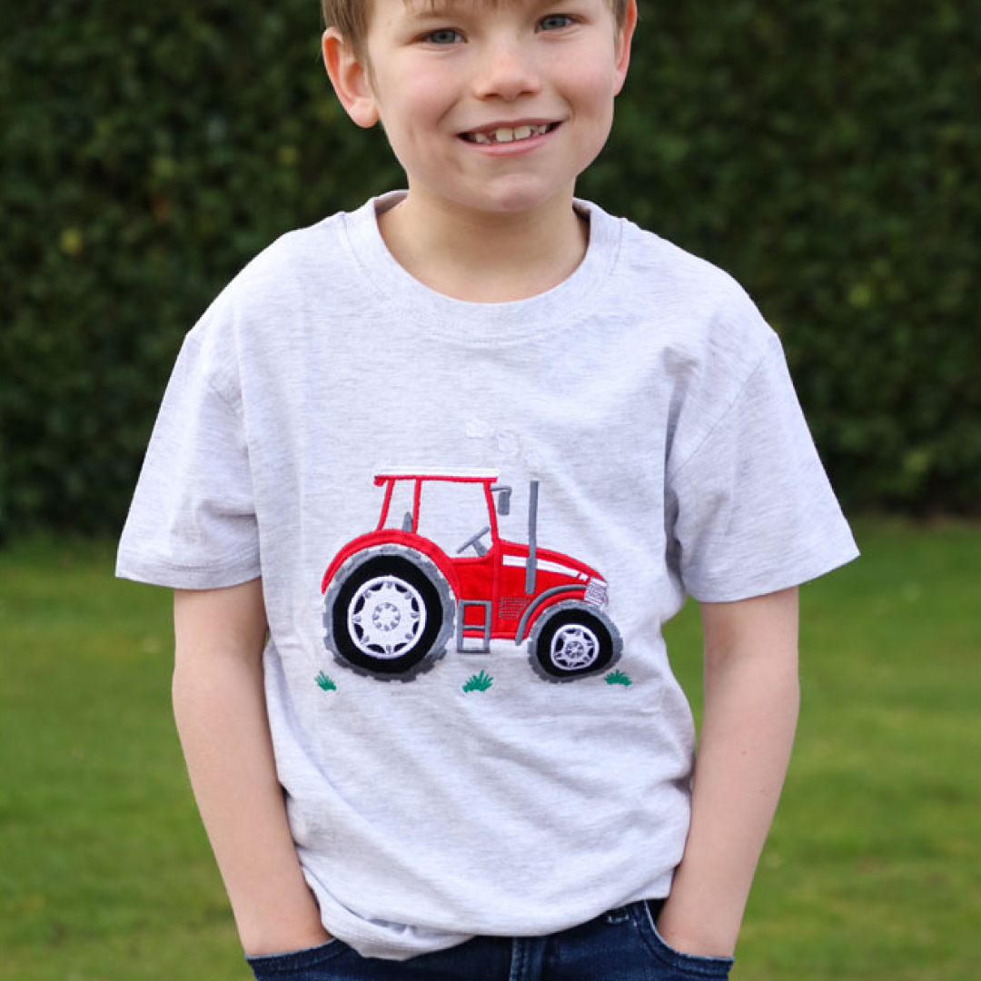 British Country Collection Big Red Tractor Childrens T-Shirt