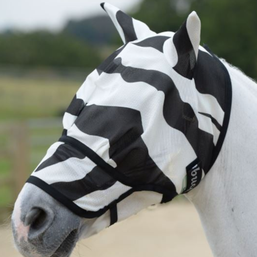 Bucas Buzz-Off Zebra Extended Nose Fly Mask