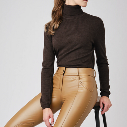 PS of Sweden Coffee Tara Fine Knit Sweater #colour_coffee