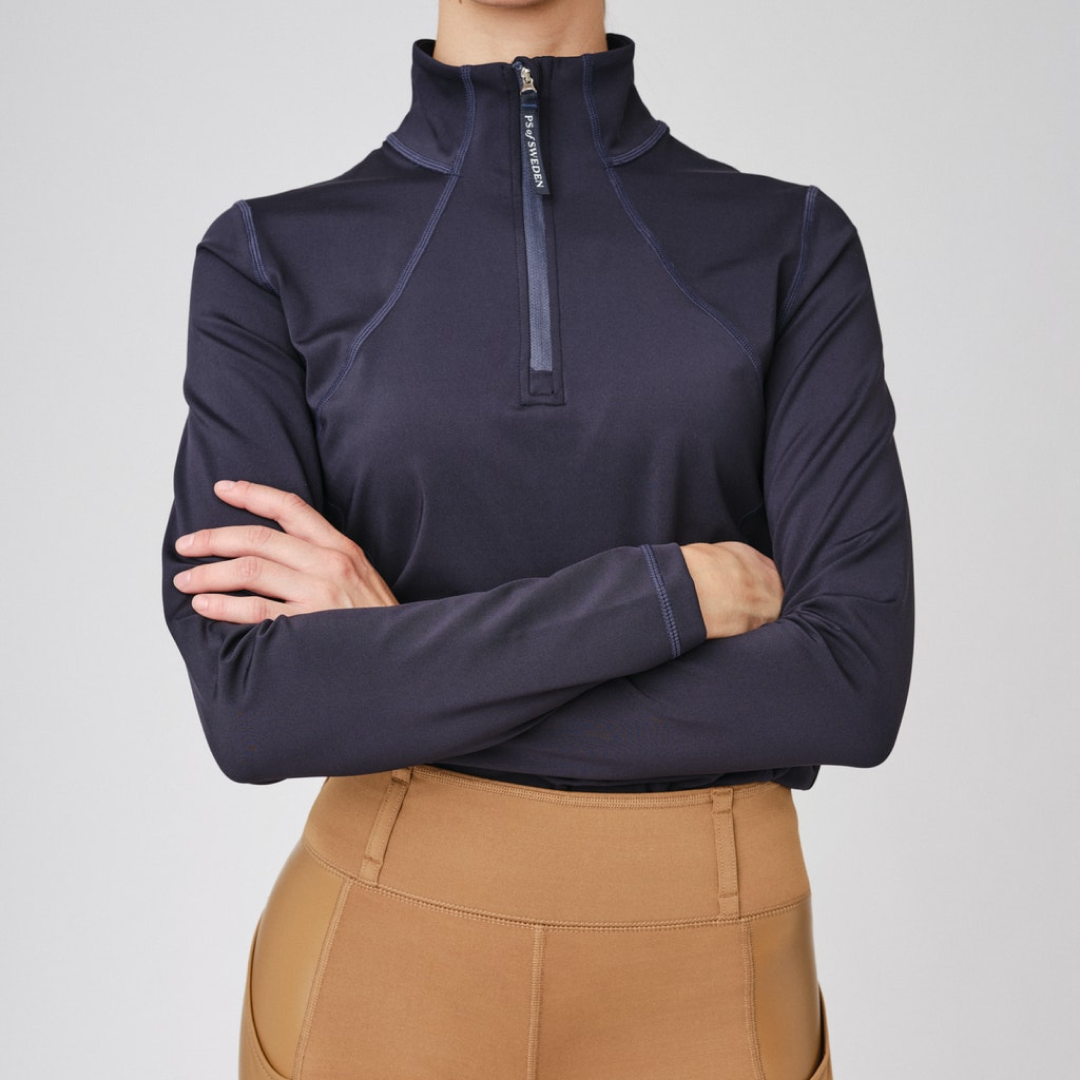 PS of Sweden Navy Alex Long Sleeve Mock Neck#colour_navy