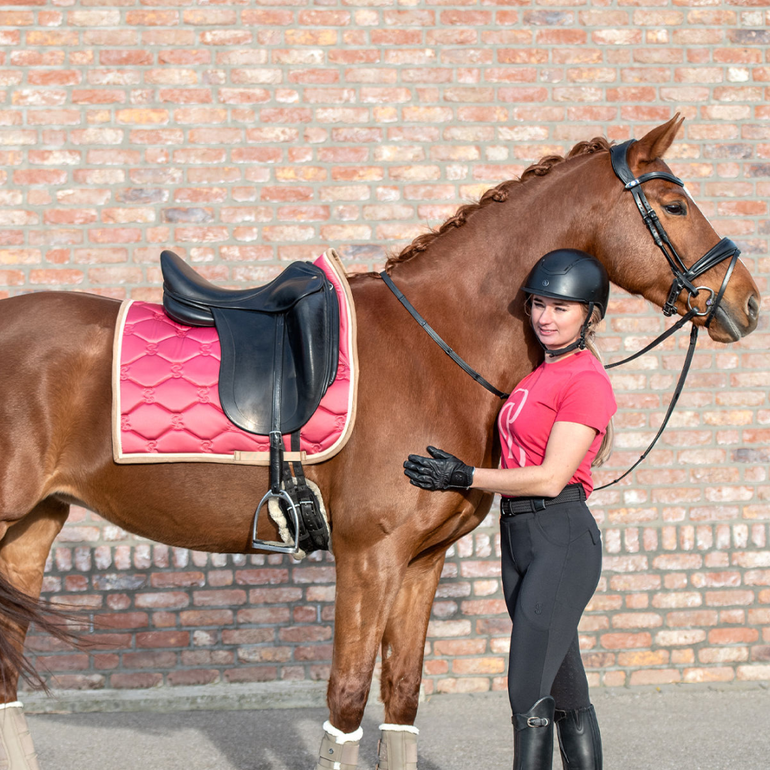 PS of Sweden Berry Pink Essential Dressage Saddle Pad #colour_berry-pink