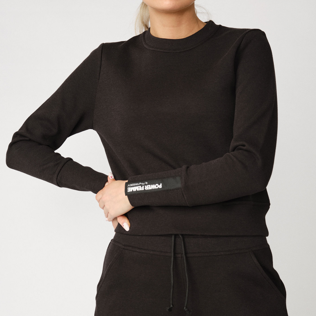 PS of Sweden Black Lykke Rib Sweater #colour_black