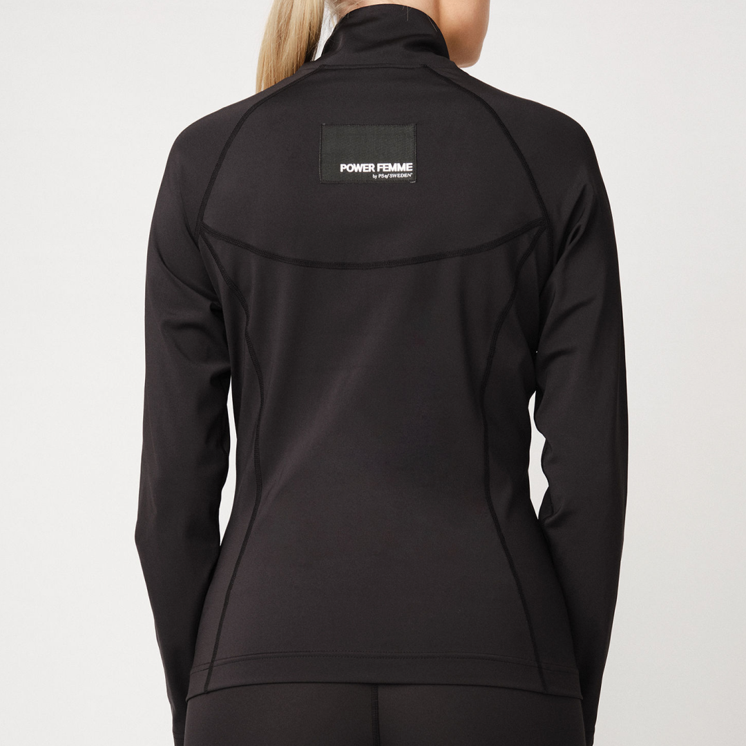 PS of Sweden Black Tiffany Zip Sweater #colour_black