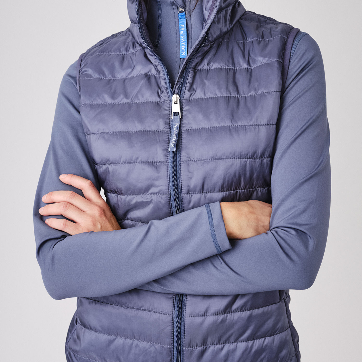 PS of Sweden Dim Blue Cervinia Padded Vest#colour_dim-blue