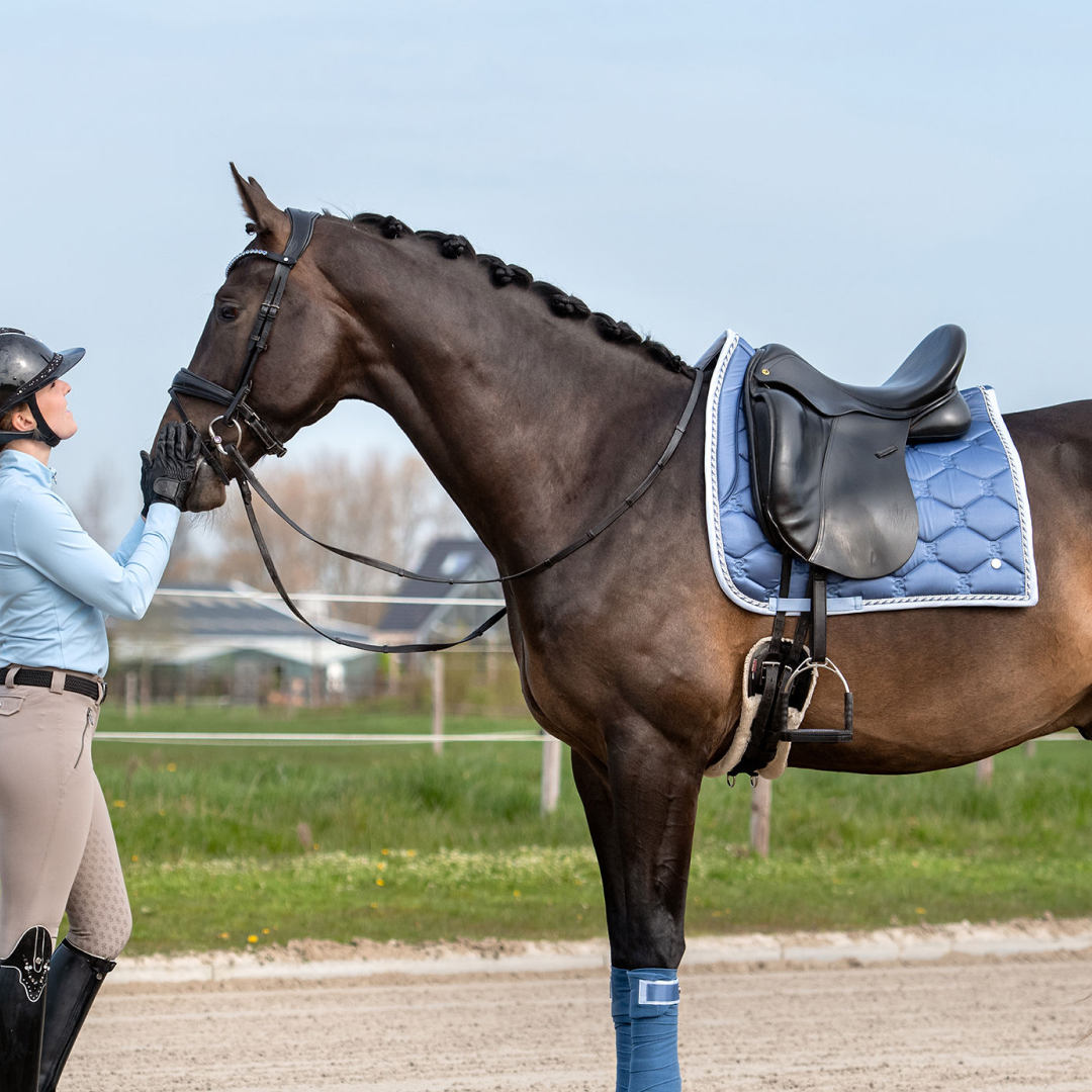 PS of Sweden Dove Blue Signature Dressage Saddle Pad #colour_dove-blue